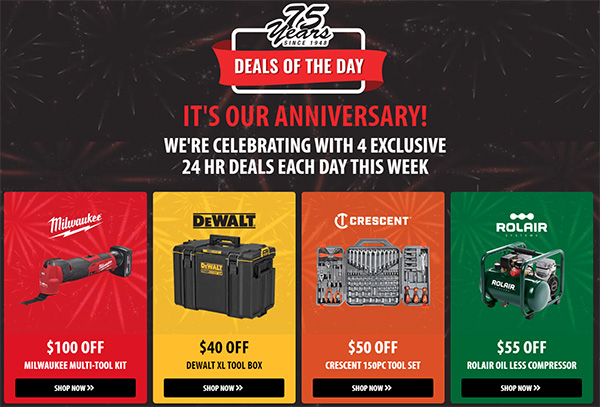 Acme Tools Anniversary Sale 7-24-23 Day 1 Tool Deals