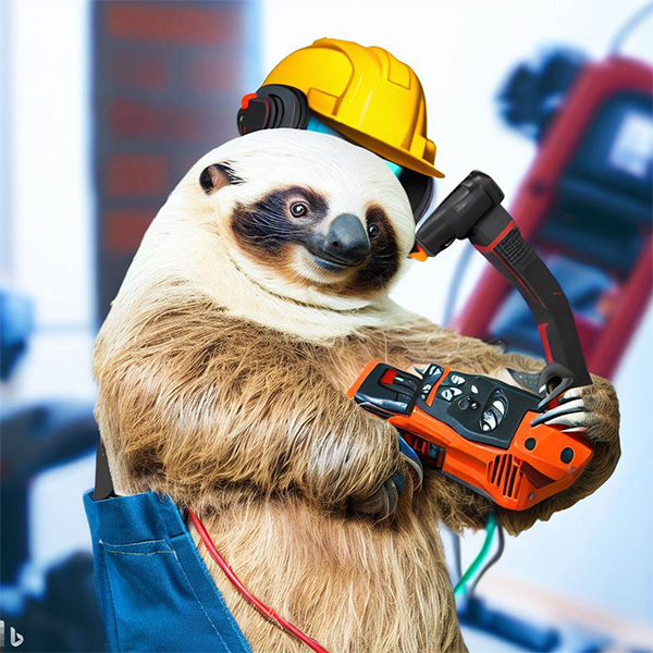 AI Sloth with Power Tools Example 1