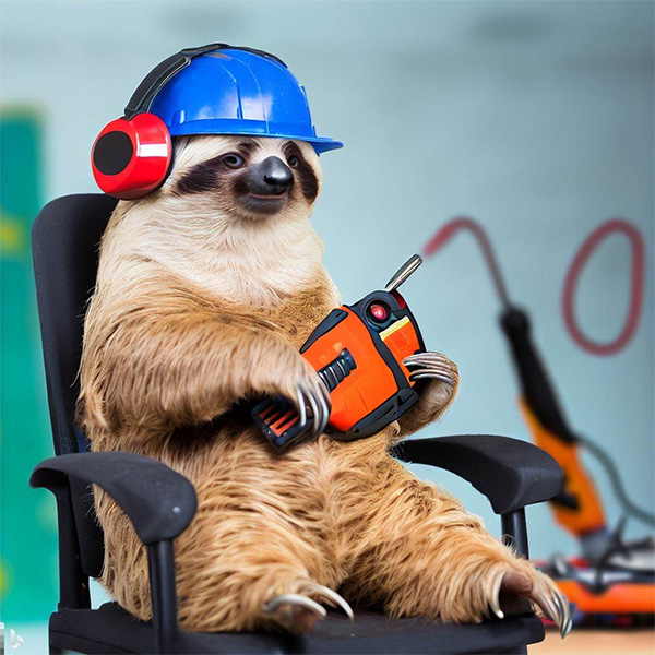 AI Sloth with Power Tools Example 2