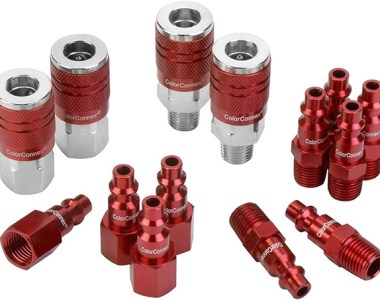 Color Connext Industrial Air Couplers in Red - Fittings Assortment