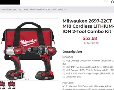 Milwaukee Cordless Power Tool Deal Scam