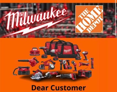 Milwaukee Home Depot Free Tool Email Scam