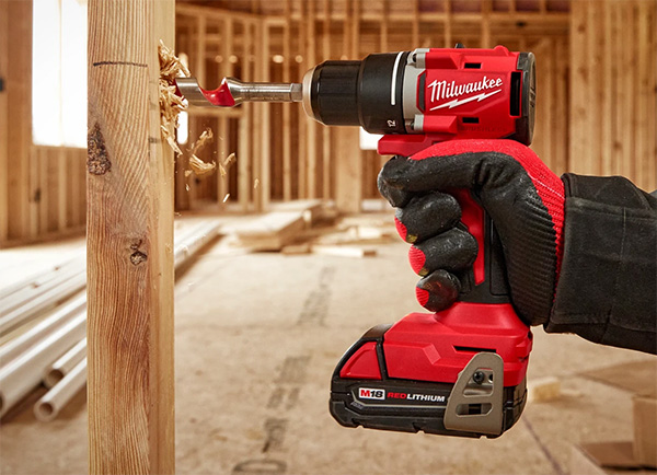 Milwaukee M18 Compact Brushless Drill 3601 with Wood Auger Bit