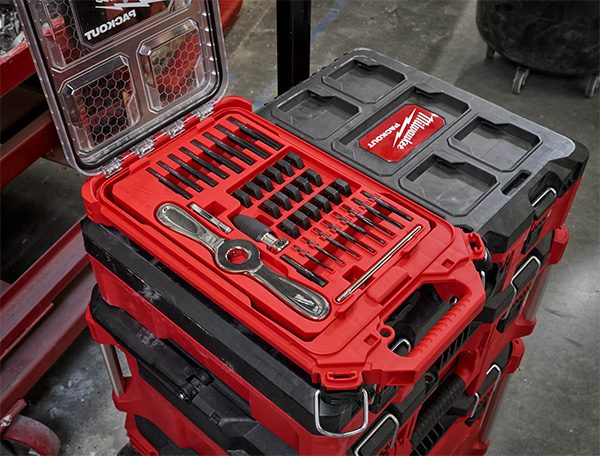 Milwaukee Tap and Die Set on Packout Tool Box Stack