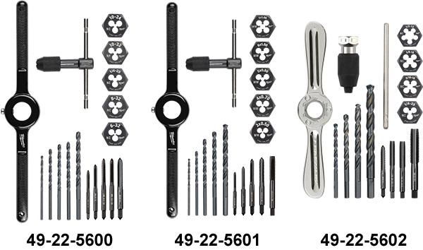 Milwaukee Tap and Die Sets Contents